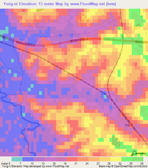 Yung-ni,North Korea Elevation Map