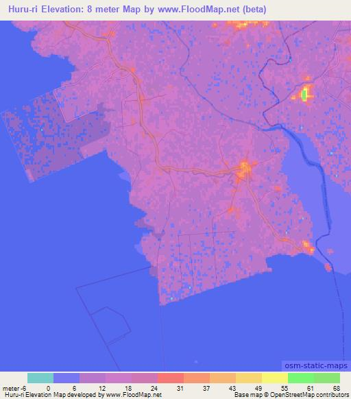 Huru-ri,North Korea Elevation Map