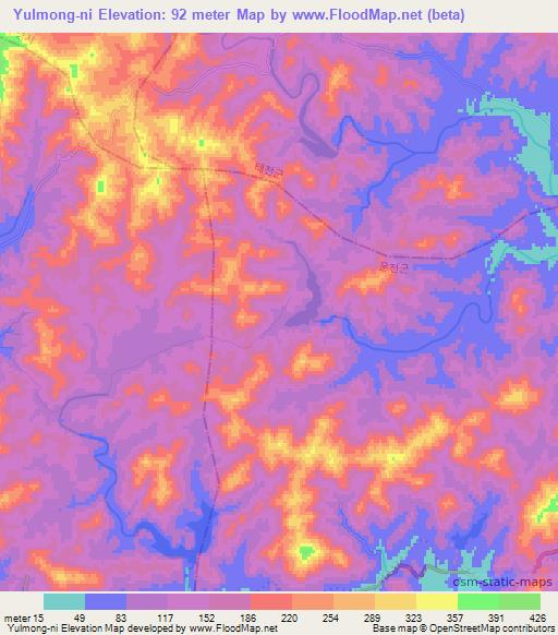 Yulmong-ni,North Korea Elevation Map