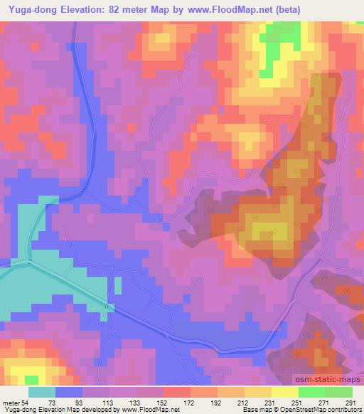 Yuga-dong,North Korea Elevation Map