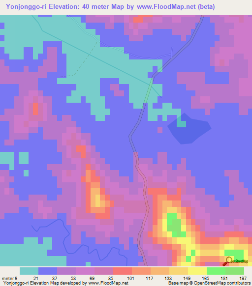 Yonjonggo-ri,North Korea Elevation Map