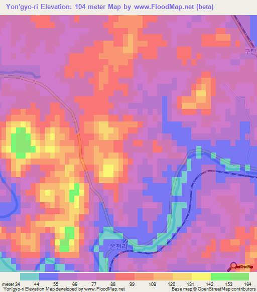 Yon'gyo-ri,North Korea Elevation Map