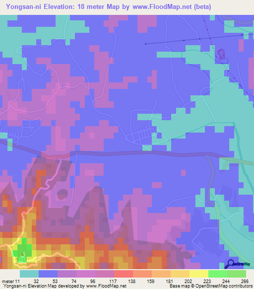 Yongsan-ni,North Korea Elevation Map
