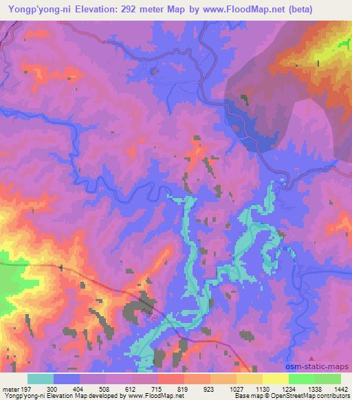 Yongp'yong-ni,North Korea Elevation Map