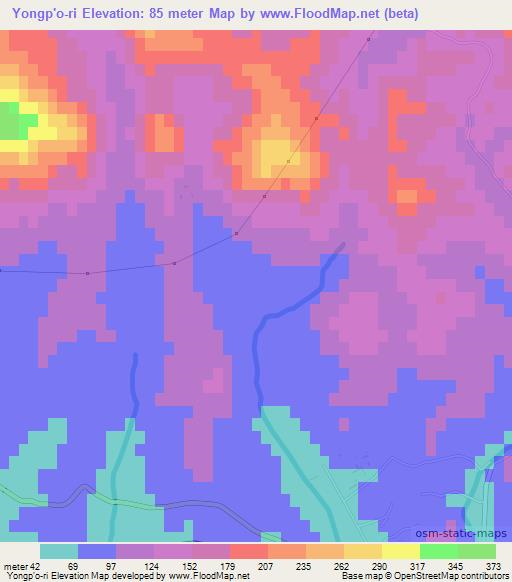 Yongp'o-ri,North Korea Elevation Map