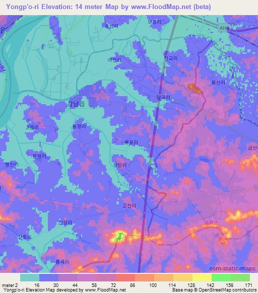 Yongp'o-ri,North Korea Elevation Map