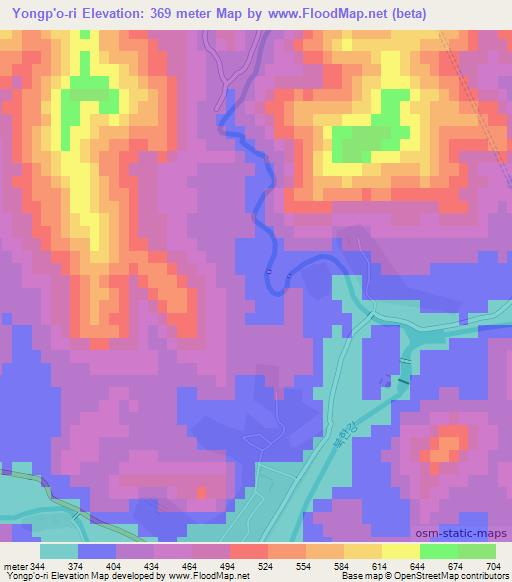 Yongp'o-ri,North Korea Elevation Map