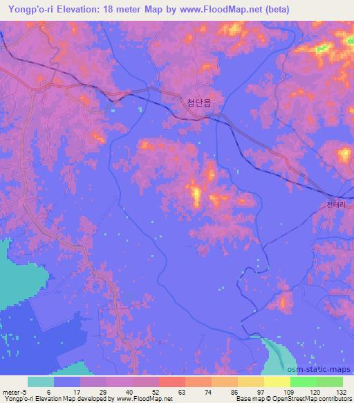 Yongp'o-ri,North Korea Elevation Map