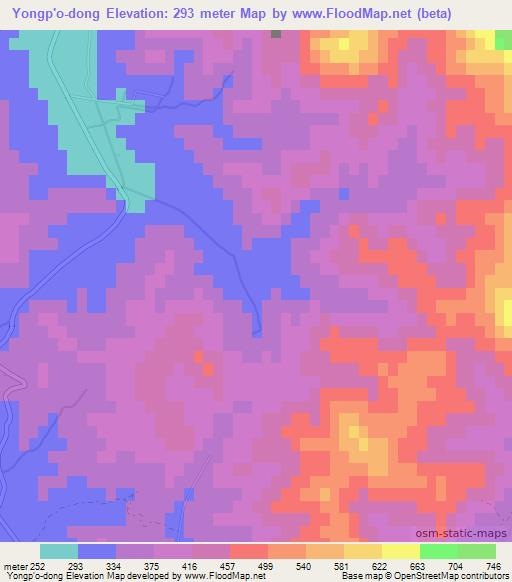 Yongp'o-dong,North Korea Elevation Map