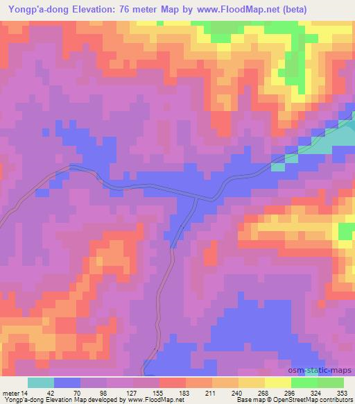 Yongp'a-dong,North Korea Elevation Map