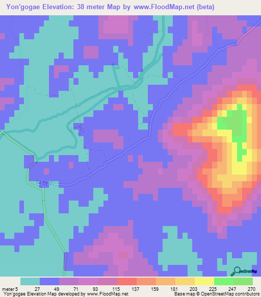 Yon'gogae,North Korea Elevation Map