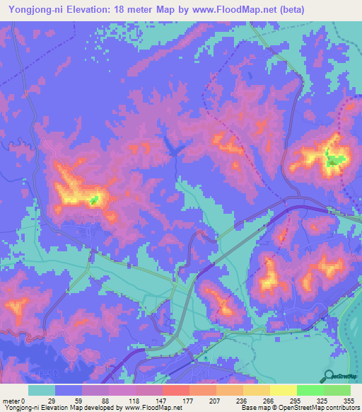 Yongjong-ni,North Korea Elevation Map