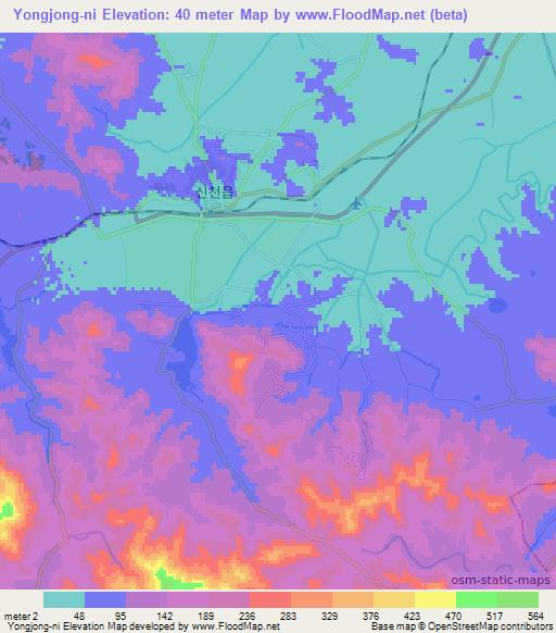 Yongjong-ni,North Korea Elevation Map