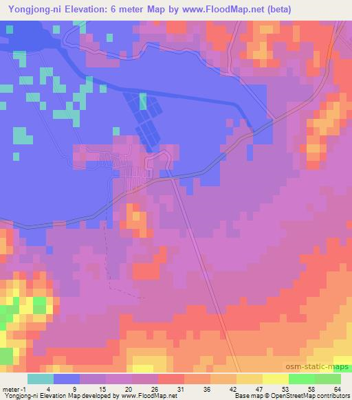 Yongjong-ni,North Korea Elevation Map