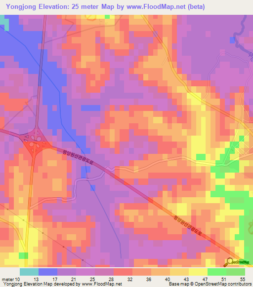 Yongjong,North Korea Elevation Map