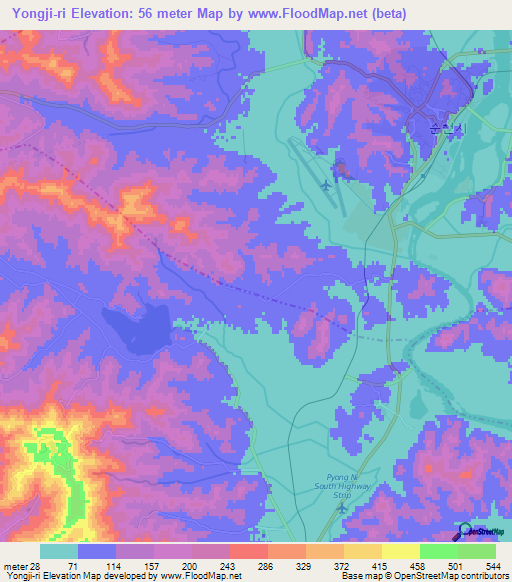 Yongji-ri,North Korea Elevation Map