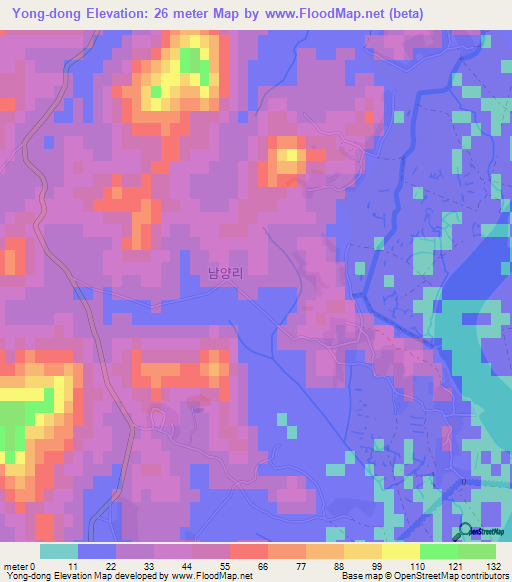 Yong-dong,North Korea Elevation Map