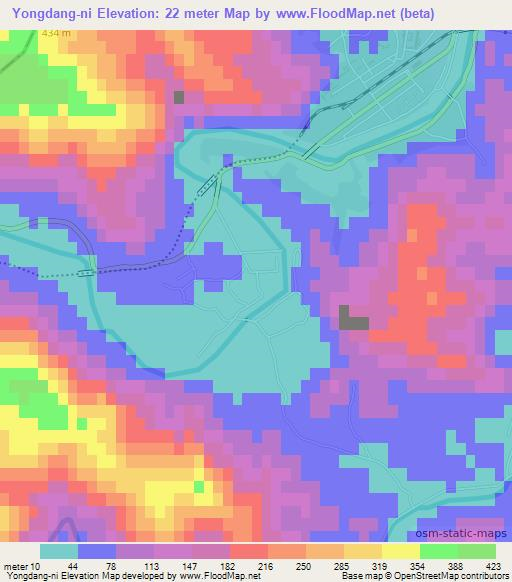 Yongdang-ni,North Korea Elevation Map