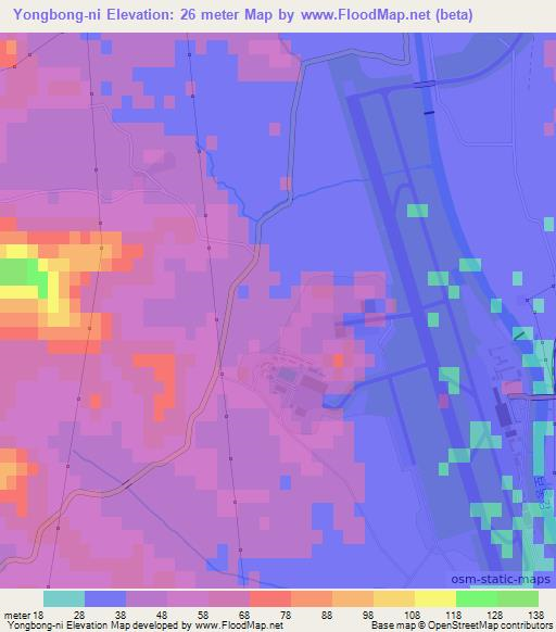 Yongbong-ni,North Korea Elevation Map