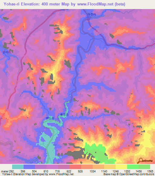 Yohae-ri,North Korea Elevation Map