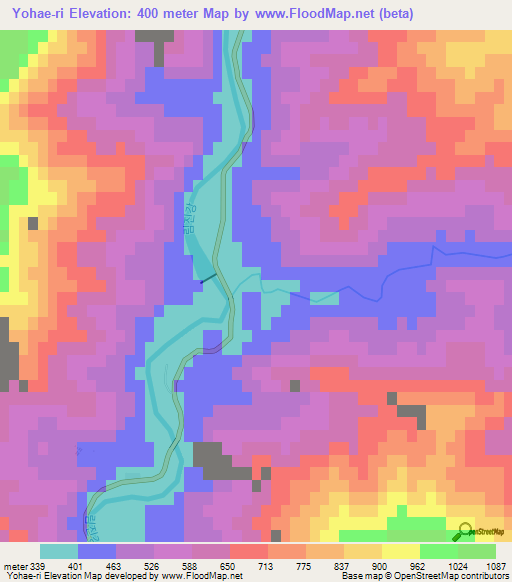Yohae-ri,North Korea Elevation Map