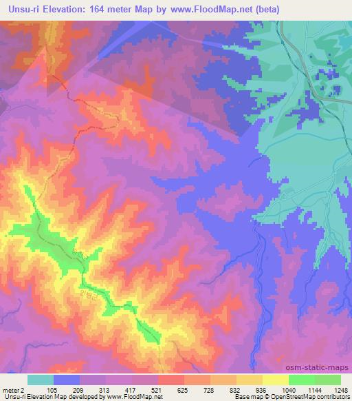 Unsu-ri,North Korea Elevation Map