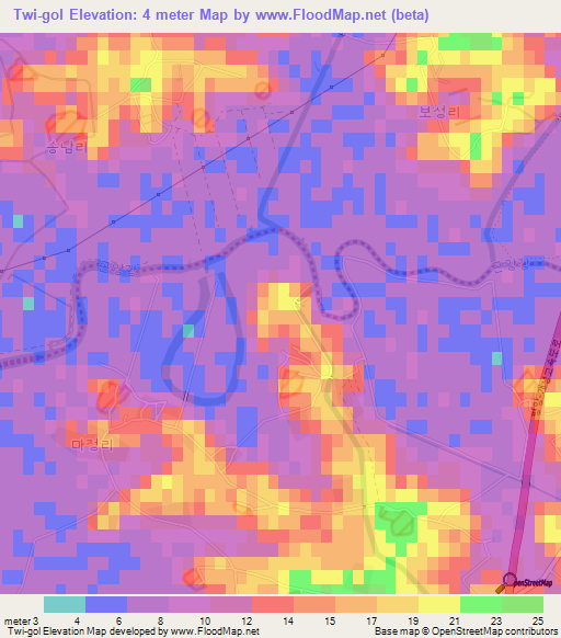 Twi-gol,North Korea Elevation Map