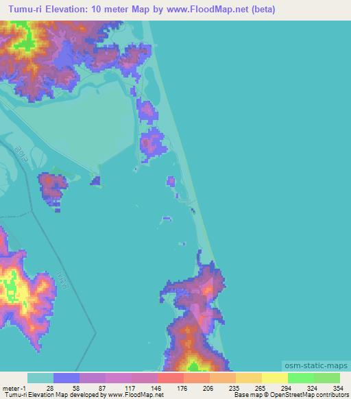 Tumu-ri,North Korea Elevation Map