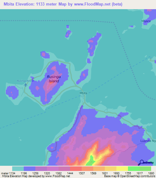 Mbita,Kenya Elevation Map