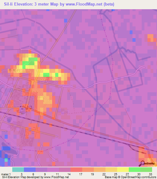 Sil-li,North Korea Elevation Map