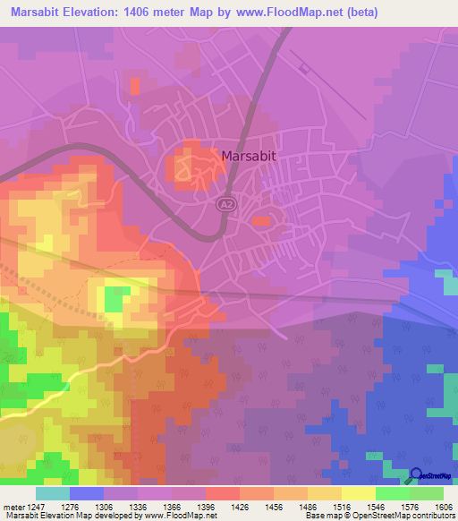 Marsabit,Kenya Elevation Map