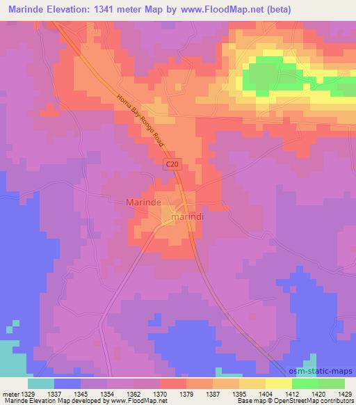 Marinde,Kenya Elevation Map