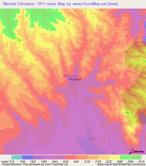 Maralal,Kenya Elevation Map