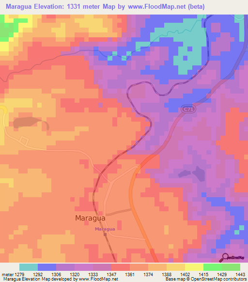 Maragua,Kenya Elevation Map