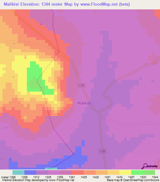 Malikisi,Kenya Elevation Map