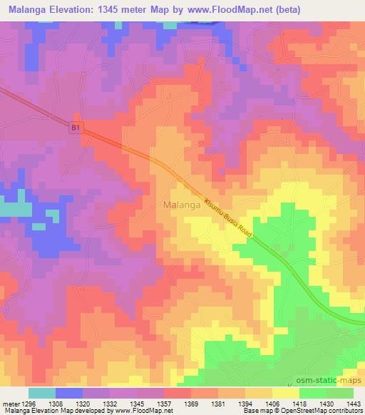 Malanga,Kenya Elevation Map