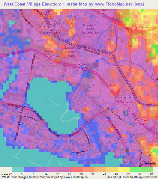 West Coast Village,Singapore Elevation Map