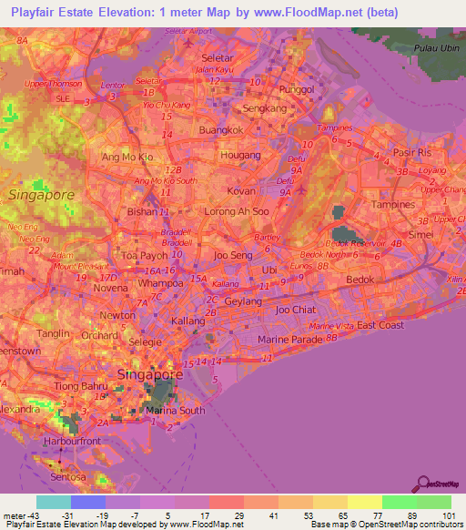 Playfair Estate,Singapore Elevation Map