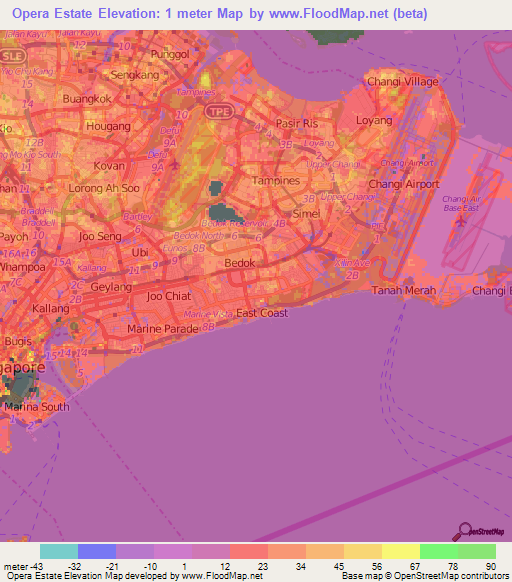 Opera Estate,Singapore Elevation Map