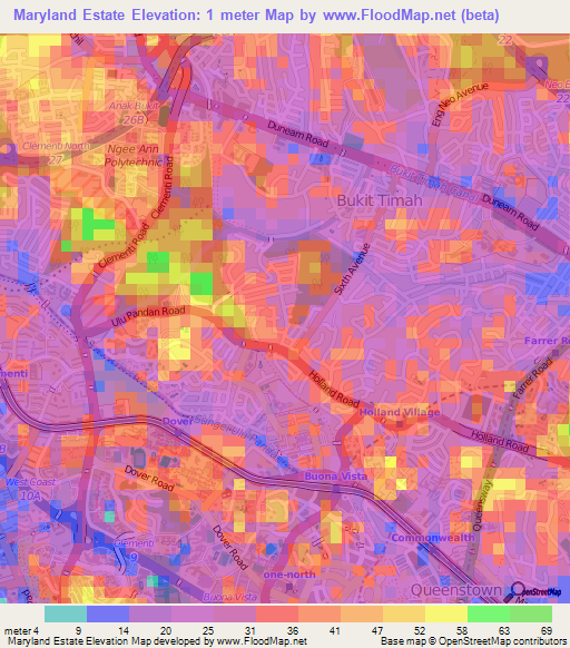 Maryland Estate,Singapore Elevation Map