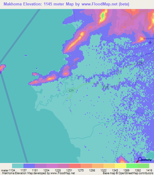 Makhoma,Kenya Elevation Map
