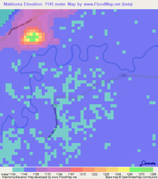 Makhoma,Kenya Elevation Map
