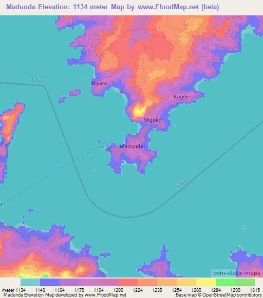 Madunda,Kenya Elevation Map