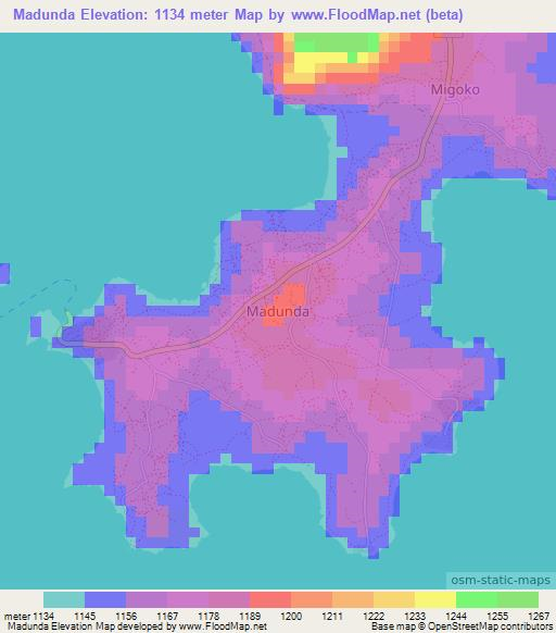 Madunda,Kenya Elevation Map