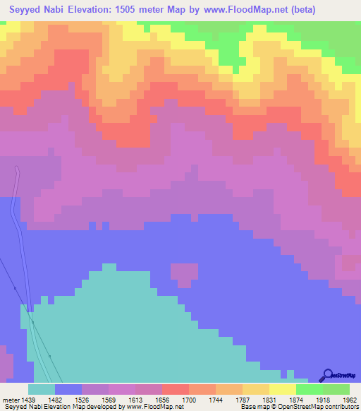 Seyyed Nabi,Iran Elevation Map
