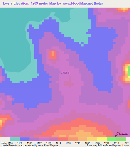 Lwala,Kenya Elevation Map