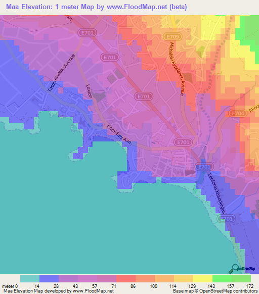 Maa,Cyprus Elevation Map