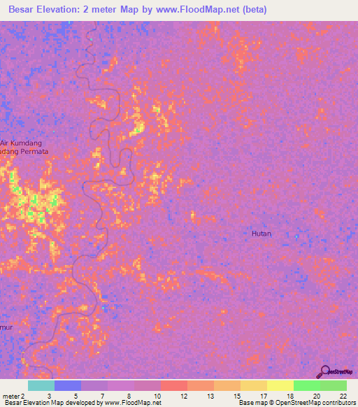 Besar,Indonesia Elevation Map
