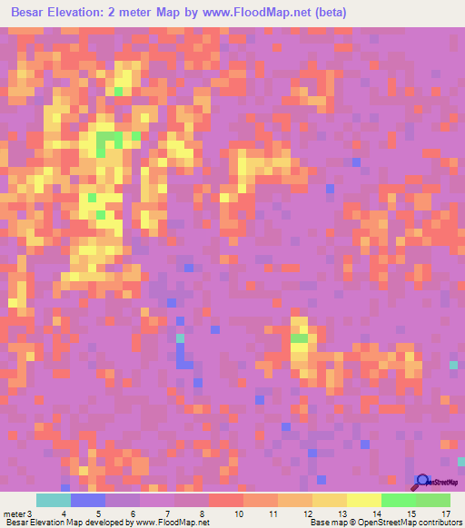 Besar,Indonesia Elevation Map