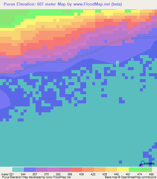 Purus,East Timor Elevation Map